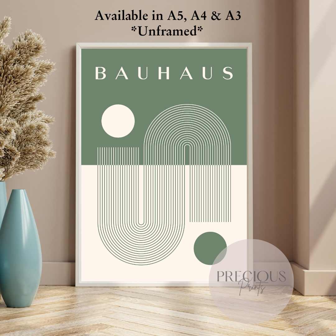 Sage Green Bauhaus Print A5 A4 A3 Art Exhibition Sage Green Poster