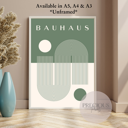 Sage Green Bauhaus Print A5 A4 A3 Art Exhibition Sage Green Poster