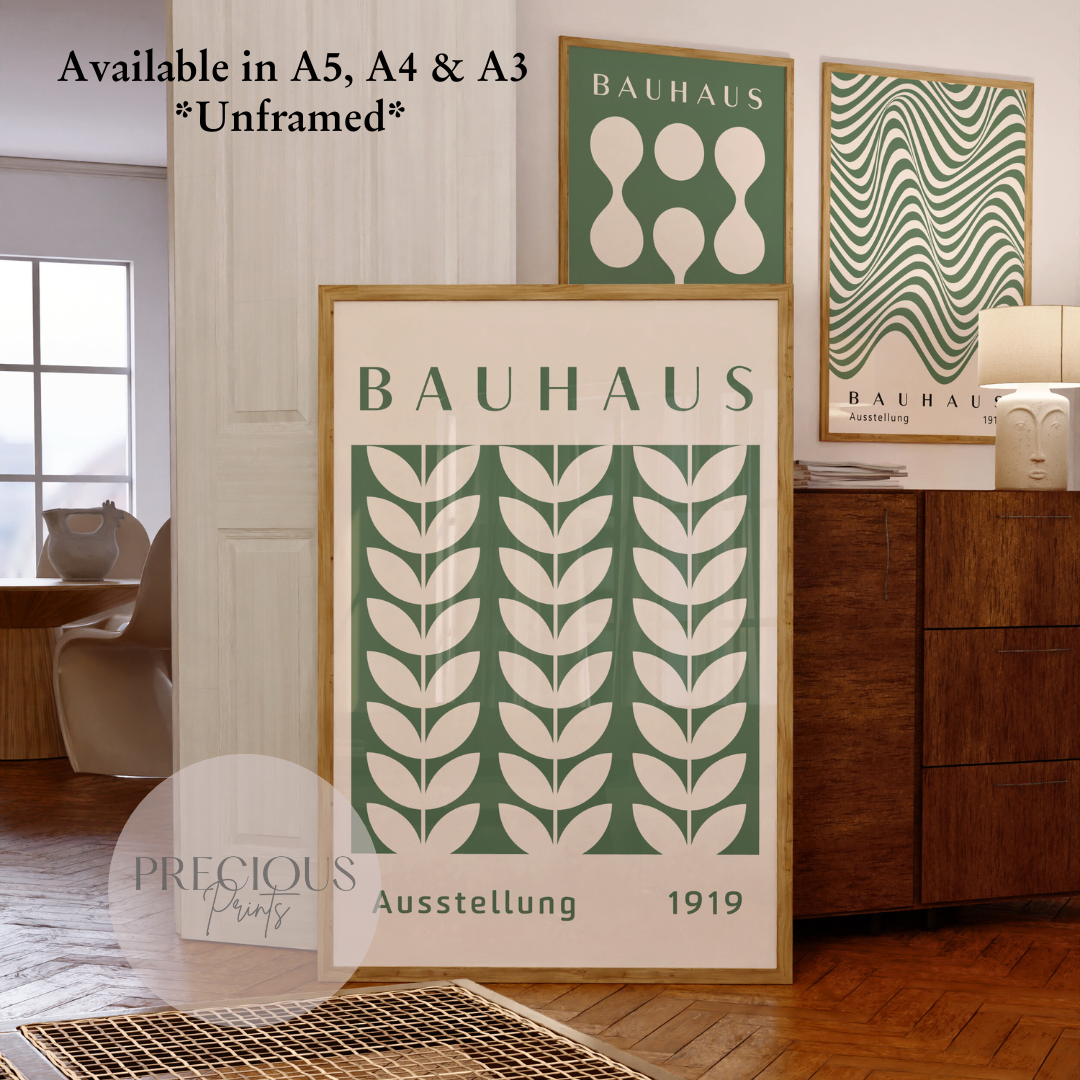 Sage Green Bauhaus Print A5 A4 A3 Art Exhibition Sage Green Poster