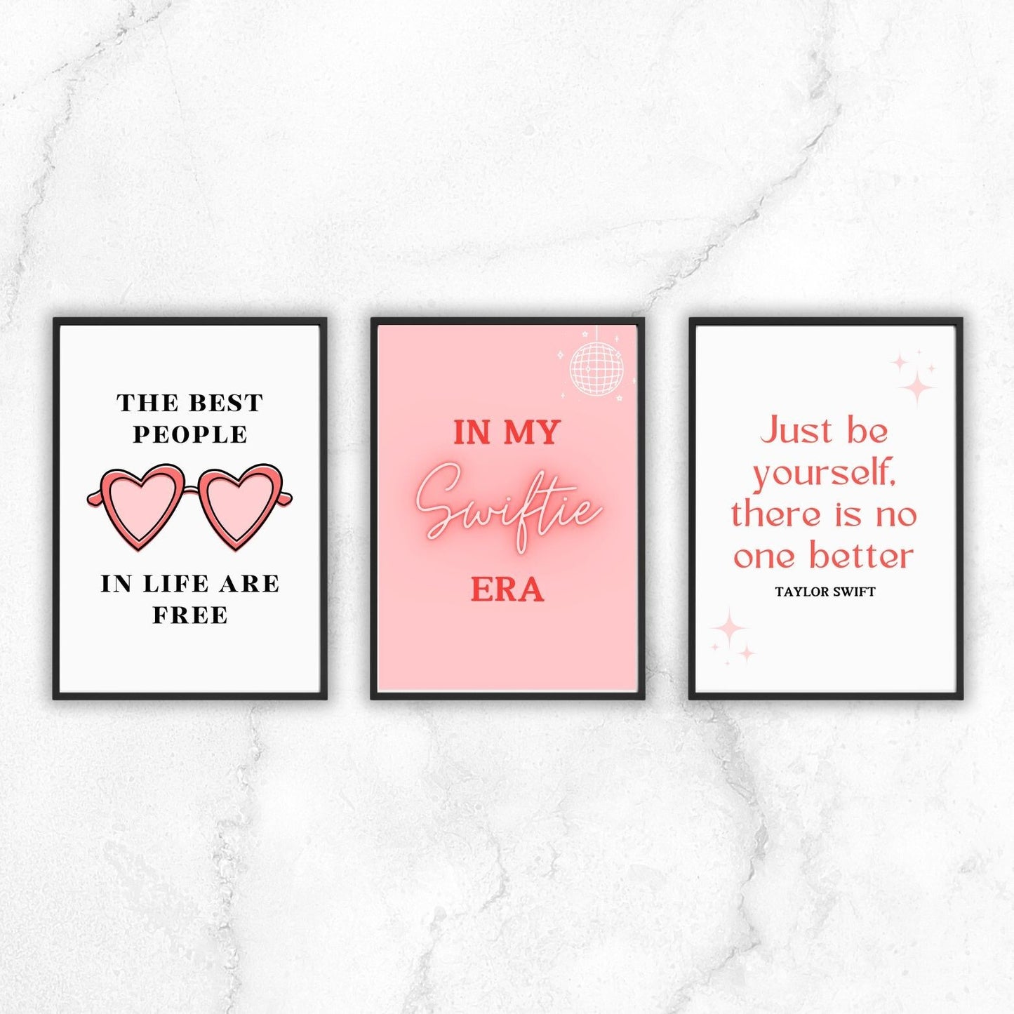 Set of 3 Taylor Swift Swiftie prints / Wall Art A5 A4 A3 Unframed Preppy Print