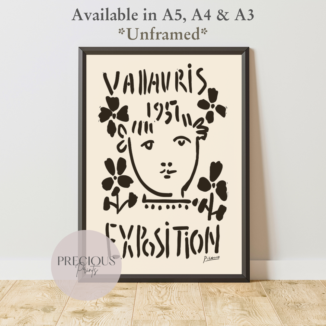Picasso Print Vallauris Exhibition Print / Vintage Gallery Wall Art / High Gloss
