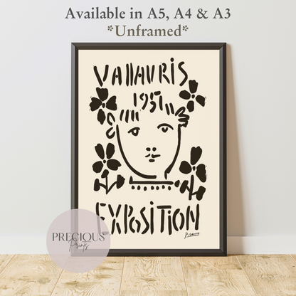 Picasso Print Vallauris Exhibition Print / Vintage Gallery Wall Art / High Gloss