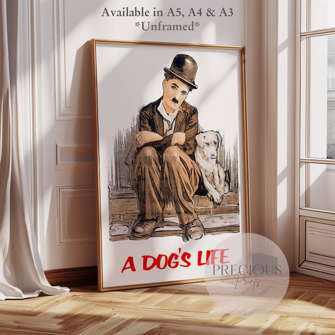 A Dog's Life (1918) Charlie Chaplin movie poster Print / A5 A4 A3 / Unframed
