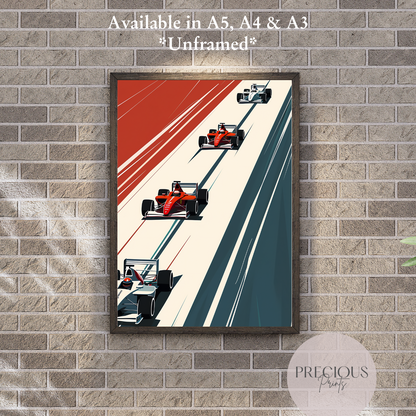 Formula 1 Race Car Wall Art Print Poster / A5 A4 A3 Unframed Classic Cars
