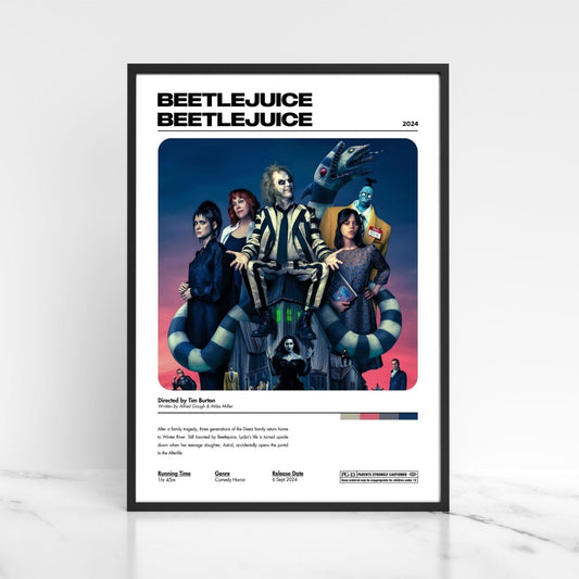 Beetlejuice Beetlejuice 2024 Movie Poster Print Unframed A5 A4 A3 High Gloss