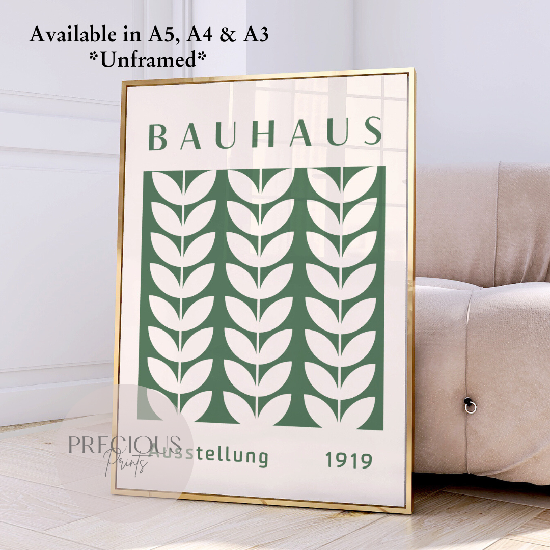 Sage Green Bauhaus Print A5 A4 A3 Art Exhibition Sage Green Poster