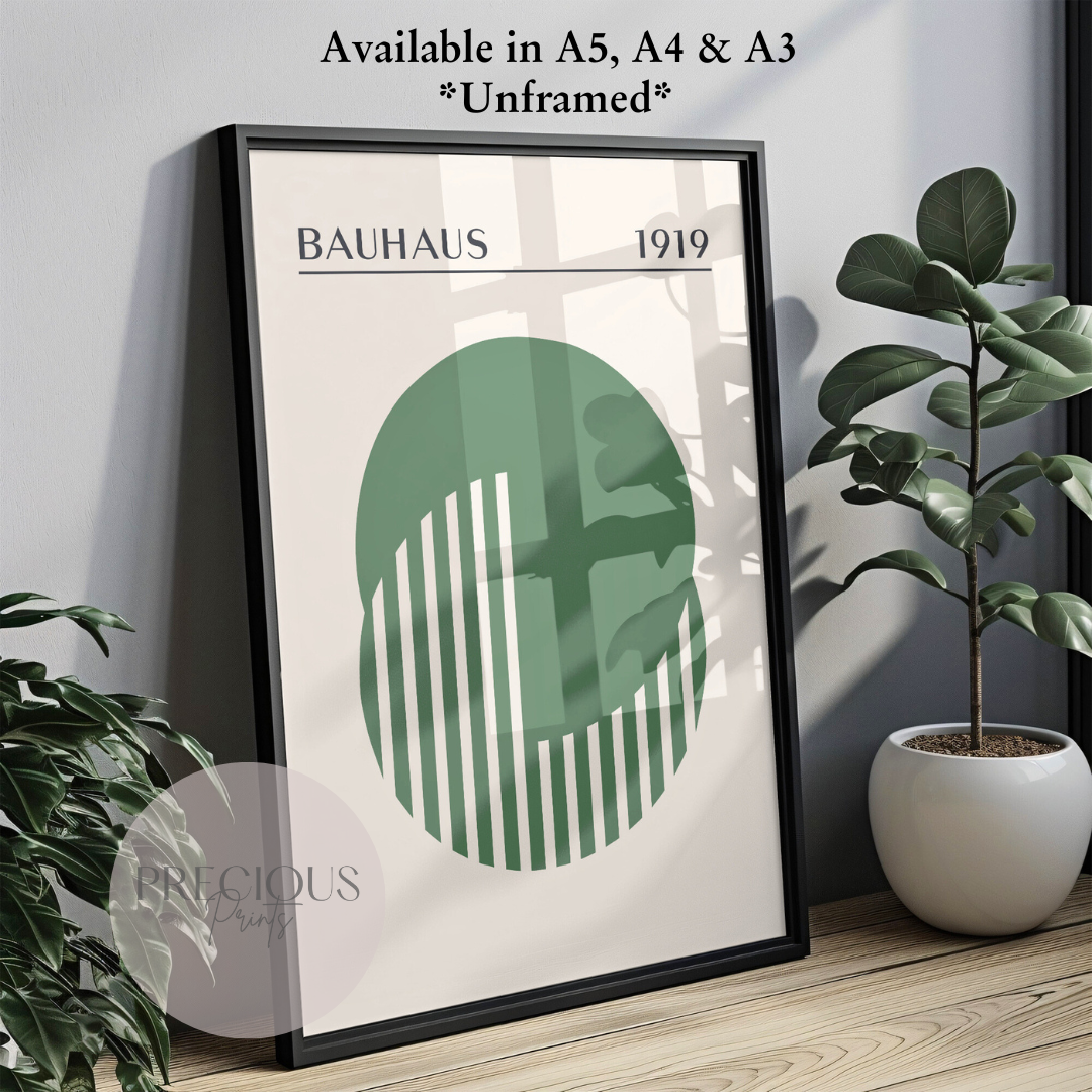 Sage Green Bauhaus Print A5 A4 A3 Art Exhibition Sage Green Poster