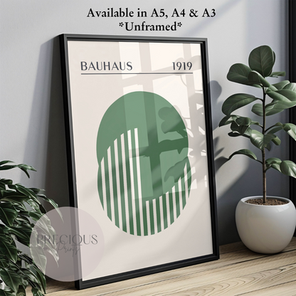 Sage Green Bauhaus Print A5 A4 A3 Art Exhibition Sage Green Poster