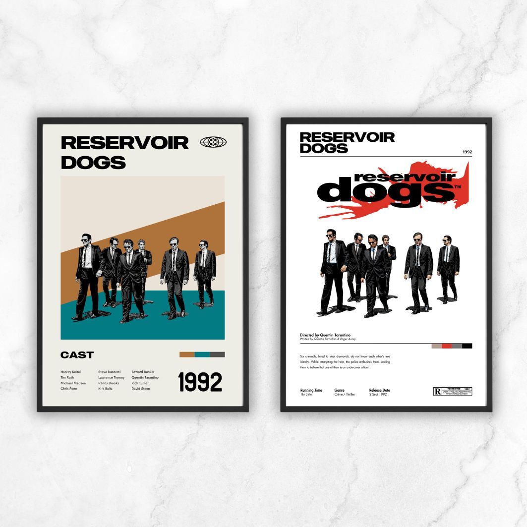 Reservoir Dogs 1992 Mid Century Minimalist Movie Poster Unframed A5 A4 A3