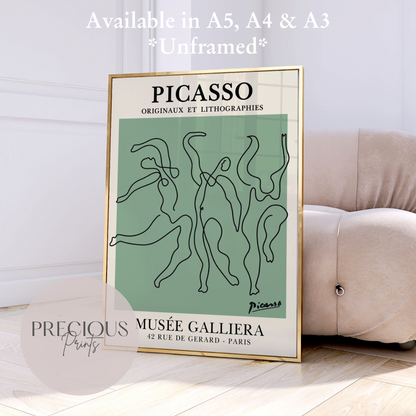Pablo Picasso Three Dancers Print, Minimalist Modern Poster, Gallery Fine Art