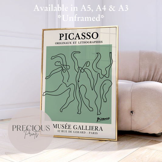 Pablo Picasso Three Dancers Print, Minimalist Modern Poster, Gallery Fine Art