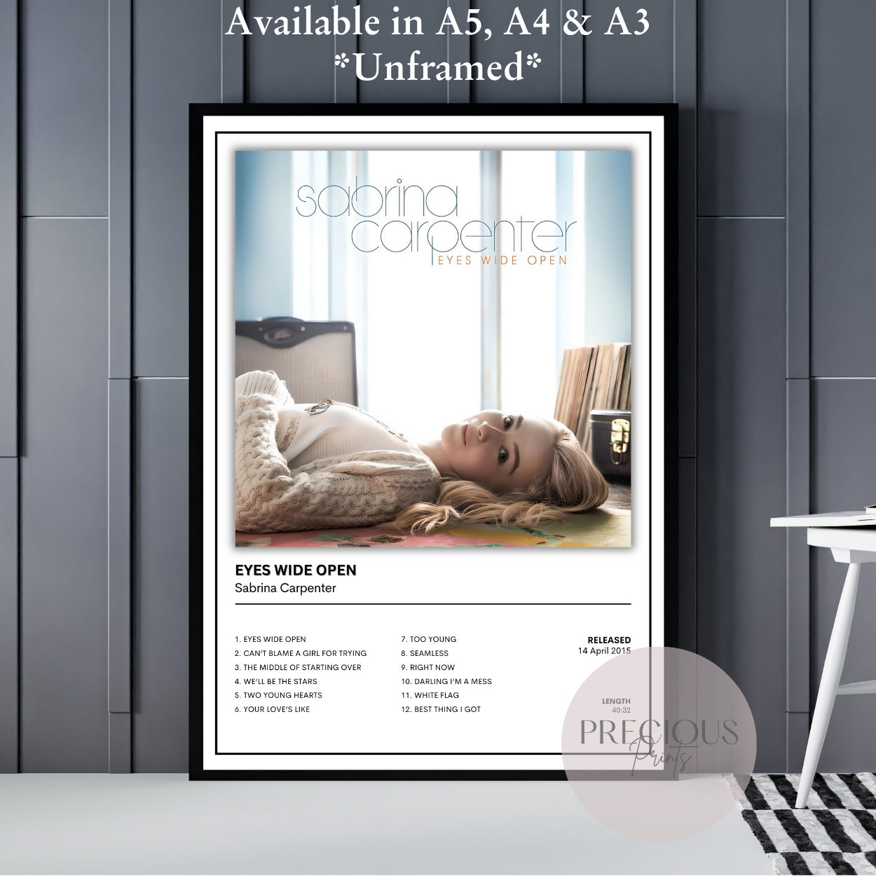 Sabrina Carpenter Eyes Wide Open Album Music Poster Print A5 A4 A3 Unframed