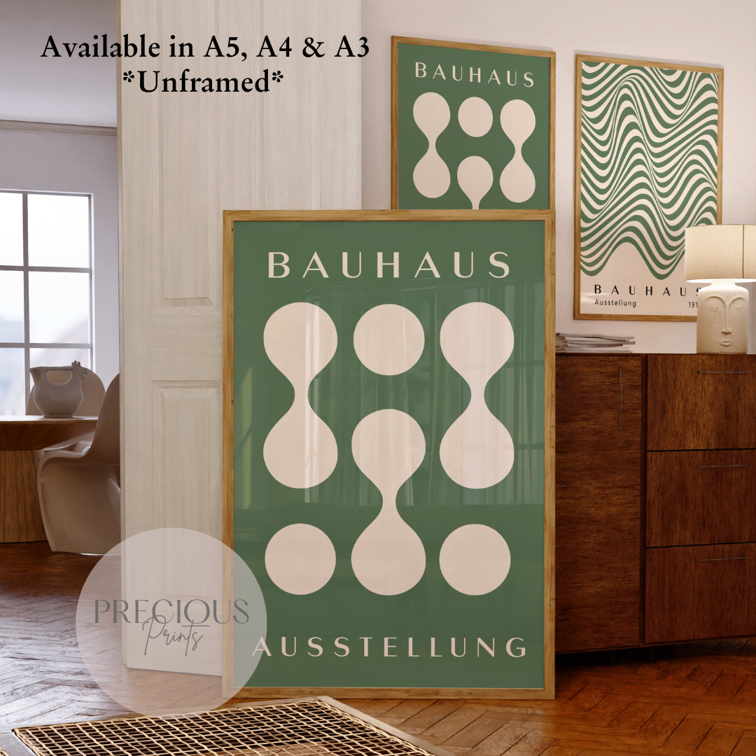 Sage Green Bauhaus Print A5 A4 A3 Art Exhibition Sage Green Poster