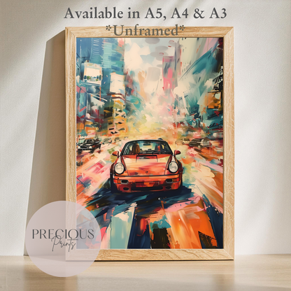 Classic Porsche Sports Car Wall Art Print Poster / A5 A4 A3 Unframed Classic Car