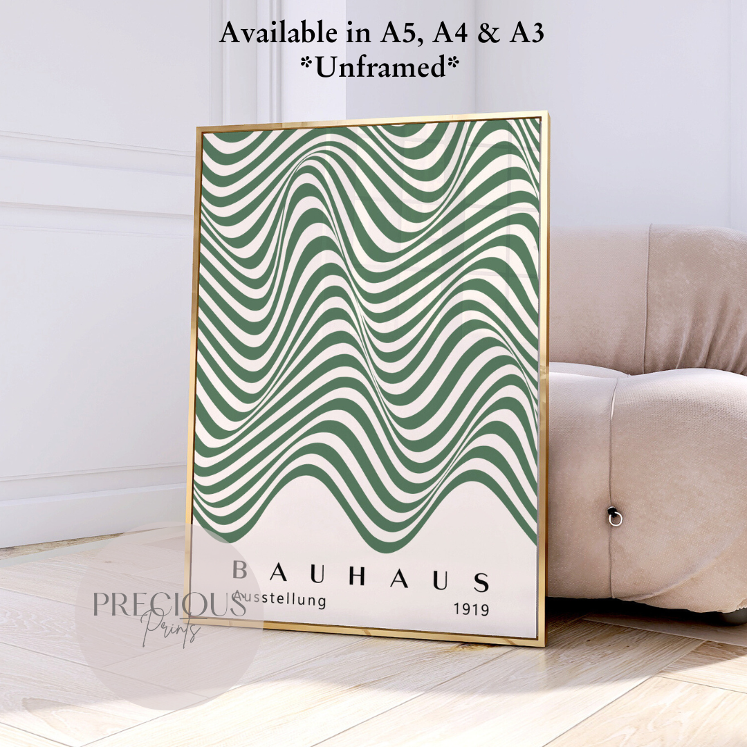 Sage Green Bauhaus Print A5 A4 A3 Art Exhibition Sage Green Poster