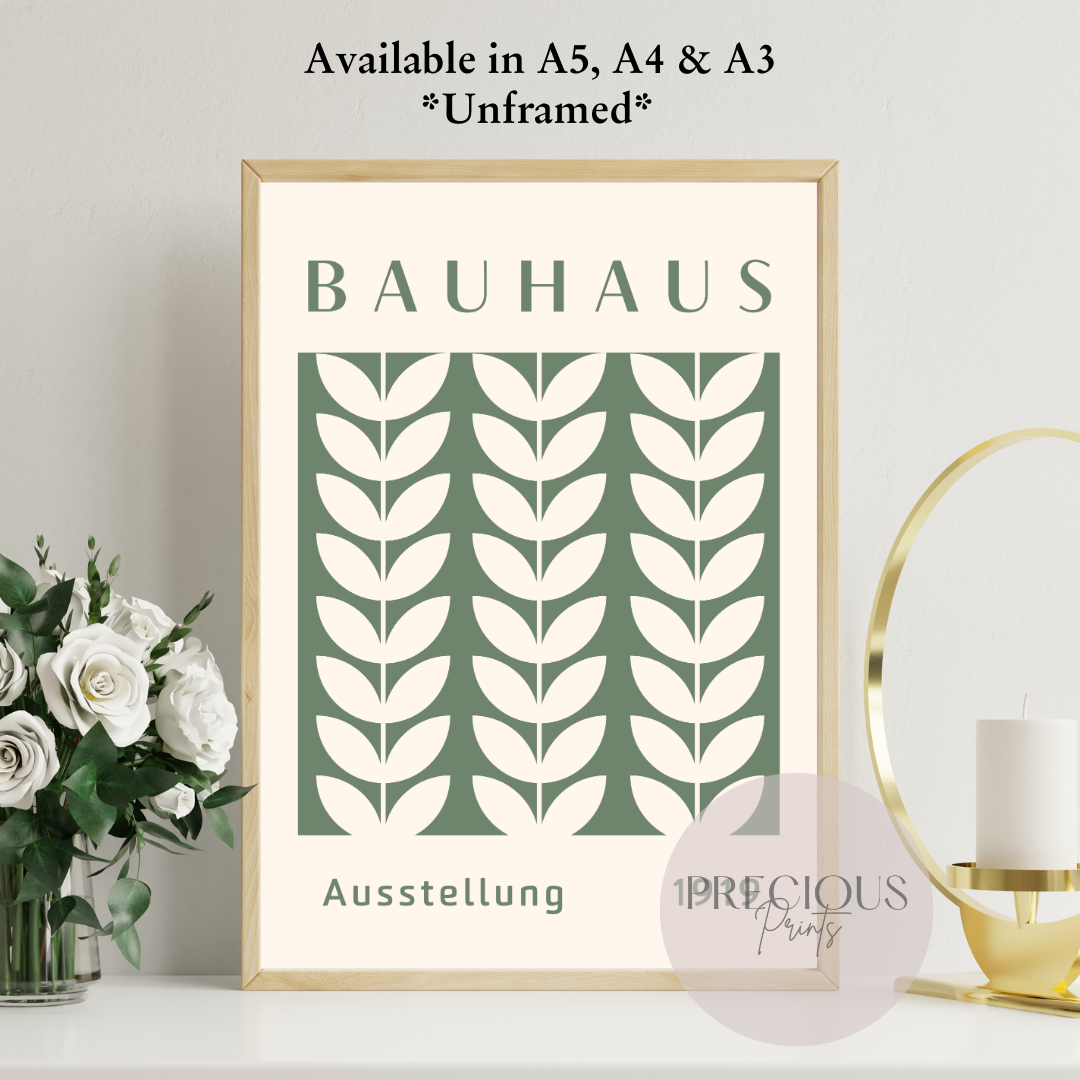 Sage Green Bauhaus Print A5 A4 A3 Art Exhibition Sage Green Poster
