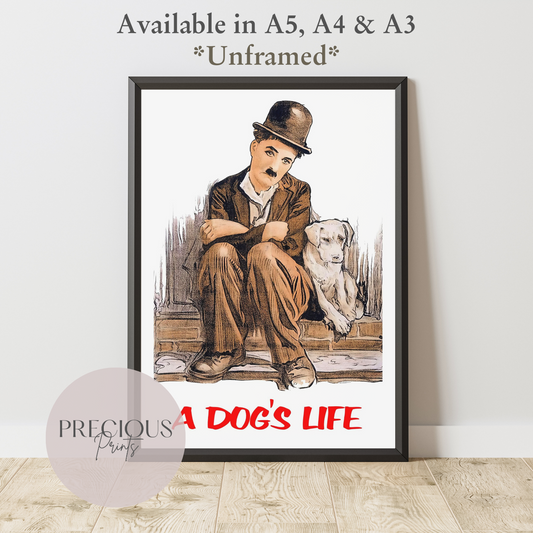 A Dog's Life (1918) Charlie Chaplin movie poster Print / A5 A4 A3 / Unframed