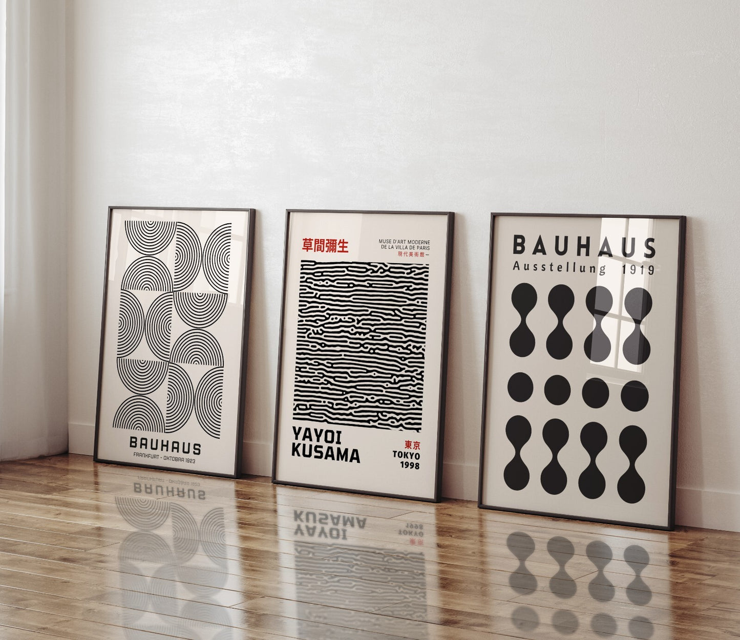 Bauhaus Kusama Set of 3 Unframed Prints Picture A5 A4 A3 Wall Art Gallery Decor