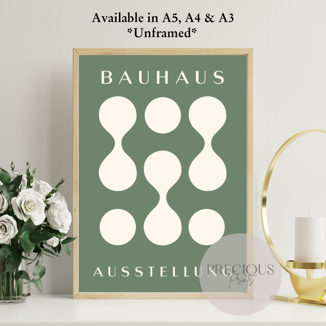 Sage Green Bauhaus Print A5 A4 A3 Art Exhibition Sage Green Poster