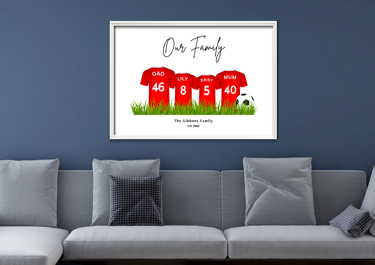Personalised Football Family Print / Nottingham Forest Family Print / A5 A4 A3