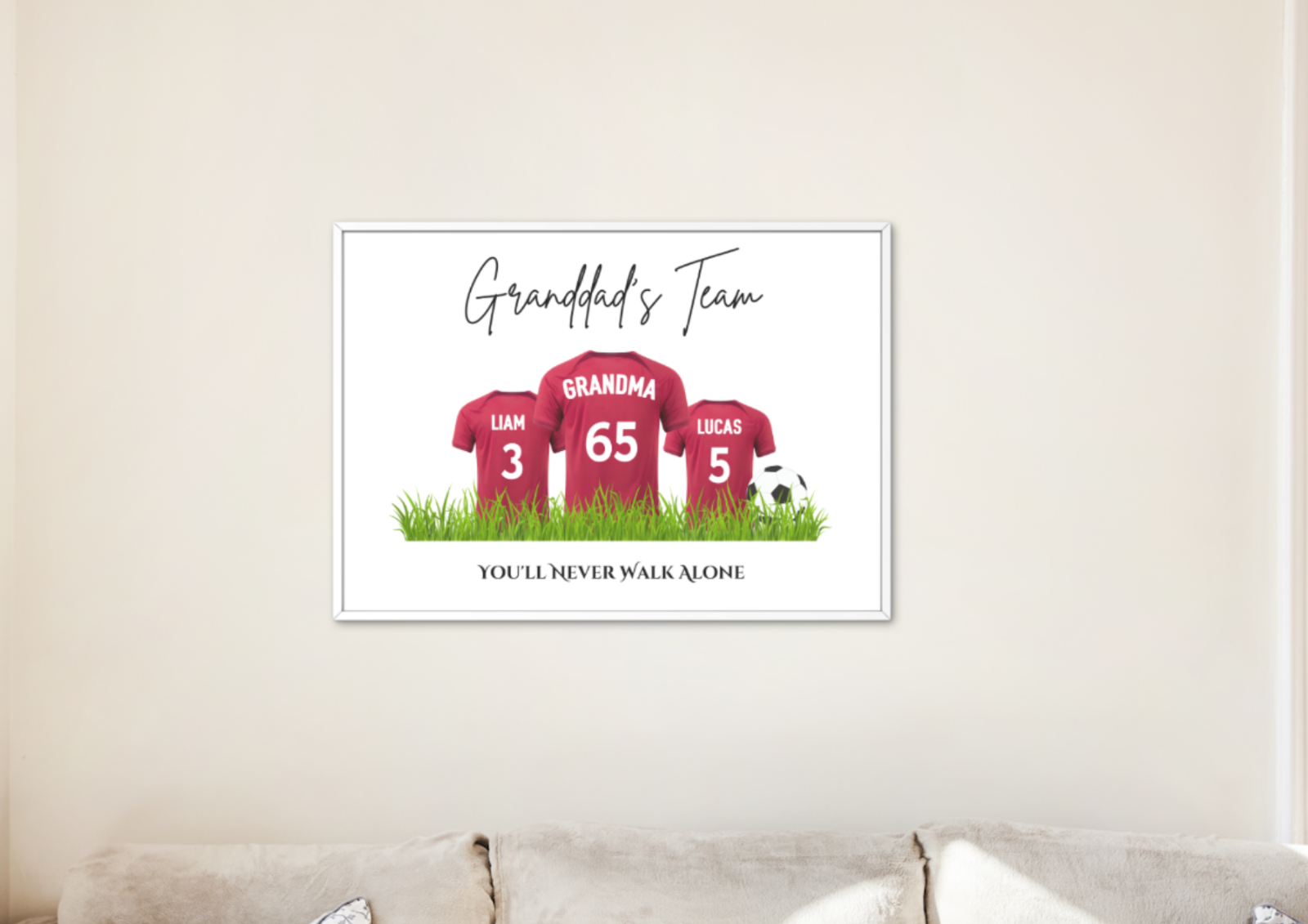 Personalised Liverpool FC Football Family Print / Mothers Day Fathers Day A5 A4