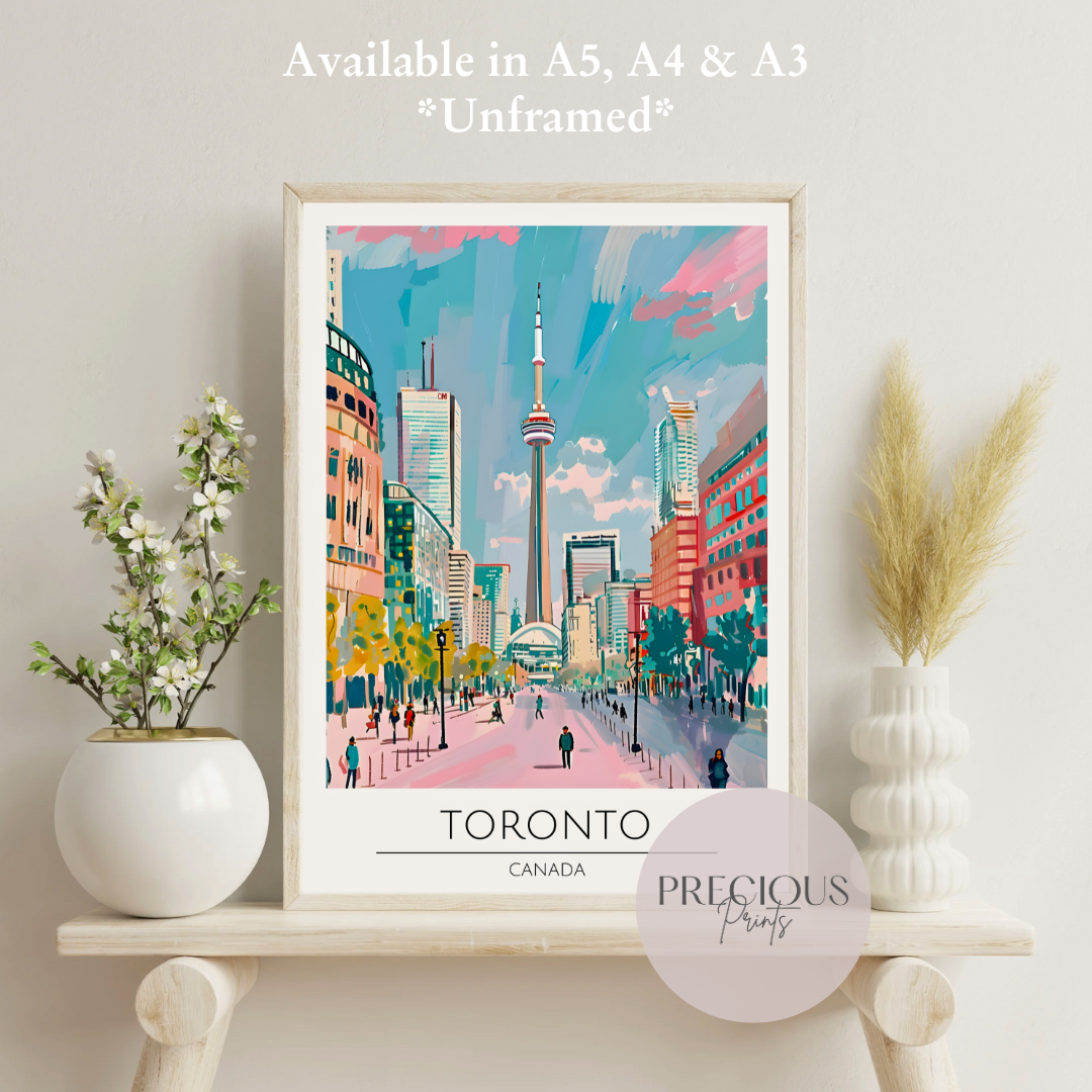 Canada - Toronto Travel Print Poster- Travel Poster - Vintage Wall Art