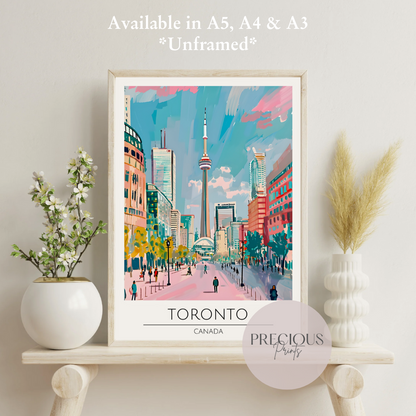 Canada - Toronto Travel Print Poster- Travel Poster - Vintage Wall Art