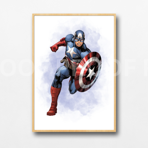 Set of 3 Personalised Girl/boy Nursery bedroom Print / Captain America A5 A4 A3
