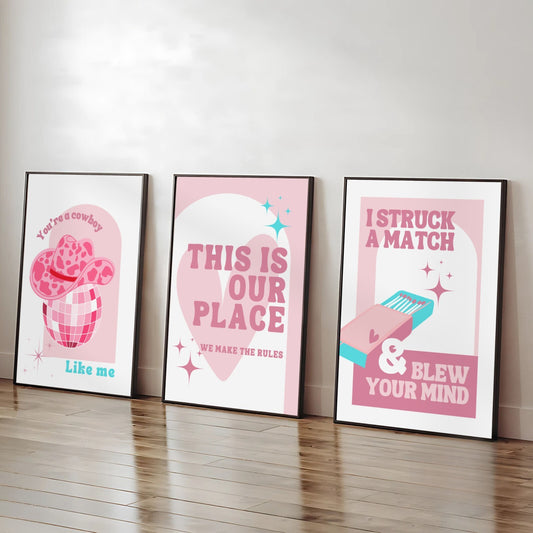 Set of Taylor Swift Prints A5 A4 A3 Unframed Swiftie Preppy Wall Art