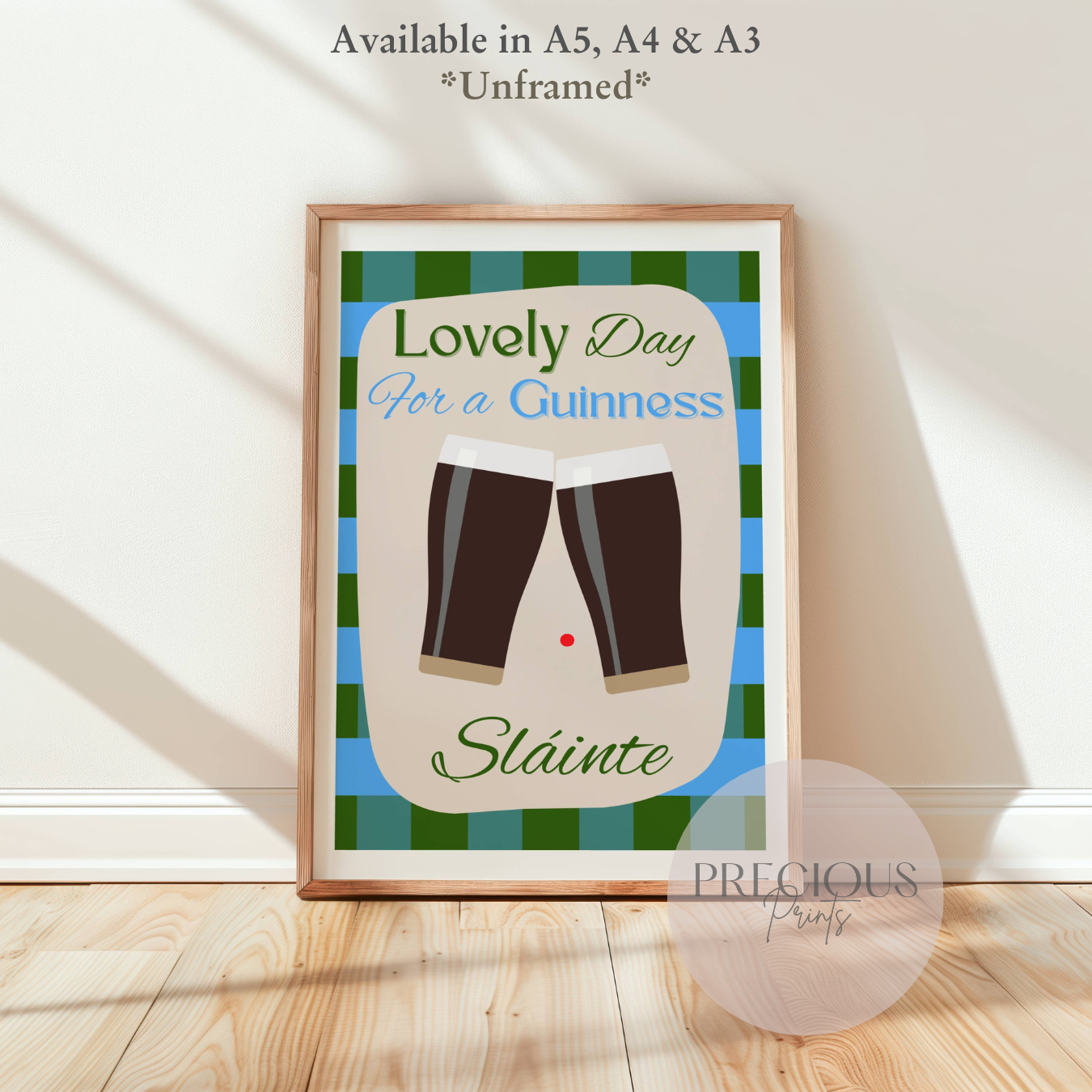 Lovely Day for a Guinness Print / Irish Humour Print / Irish Wall Art Funny