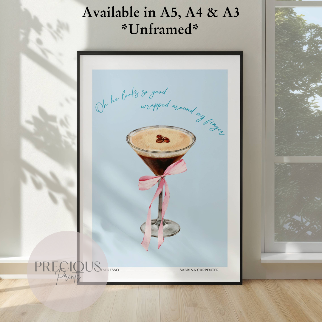 Sabrina Carpenter - Espresso Lyric Print / Music Poster / Preppy Wall Art