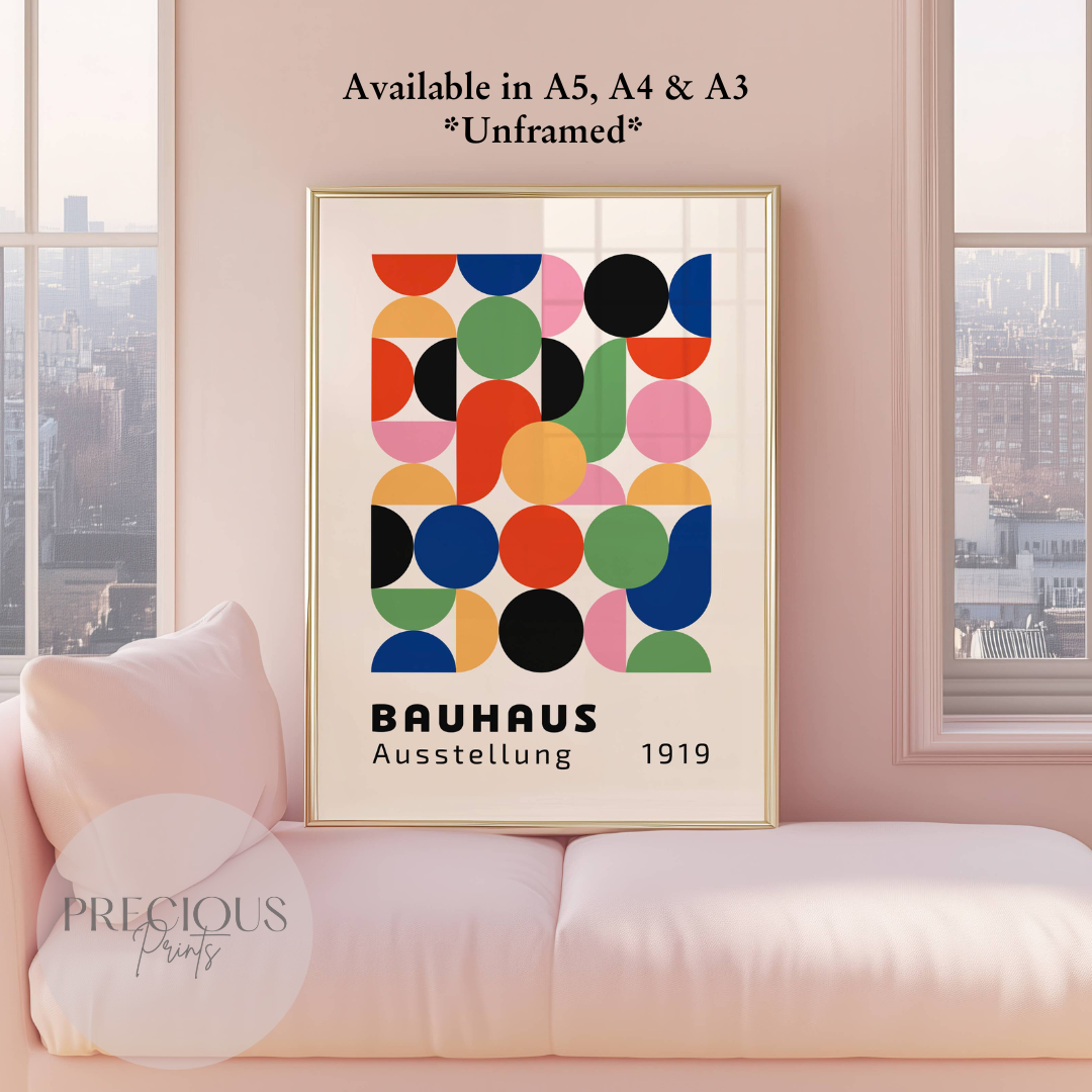 Colourful Textured Bauhaus Art Print A5 A4 A3 Art Exhibition Poster