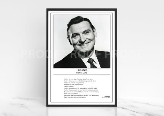 Frankie Laine I Believe Music Album Singles Cover Poster Music Gift A3 A4 A5