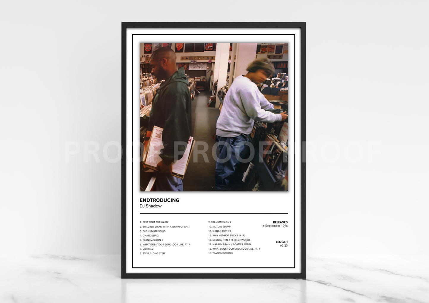 DJ Shadow Endtroducing Album Single Cover Poster / Music Christmas Gift