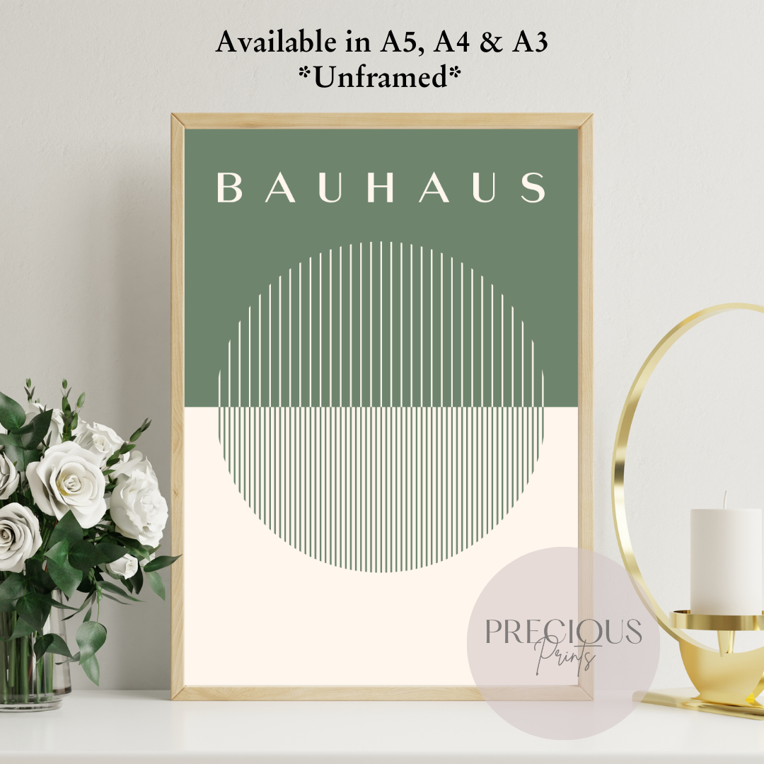 Sage Green Bauhaus Print A5 A4 A3 Art Exhibition Sage Green Poster
