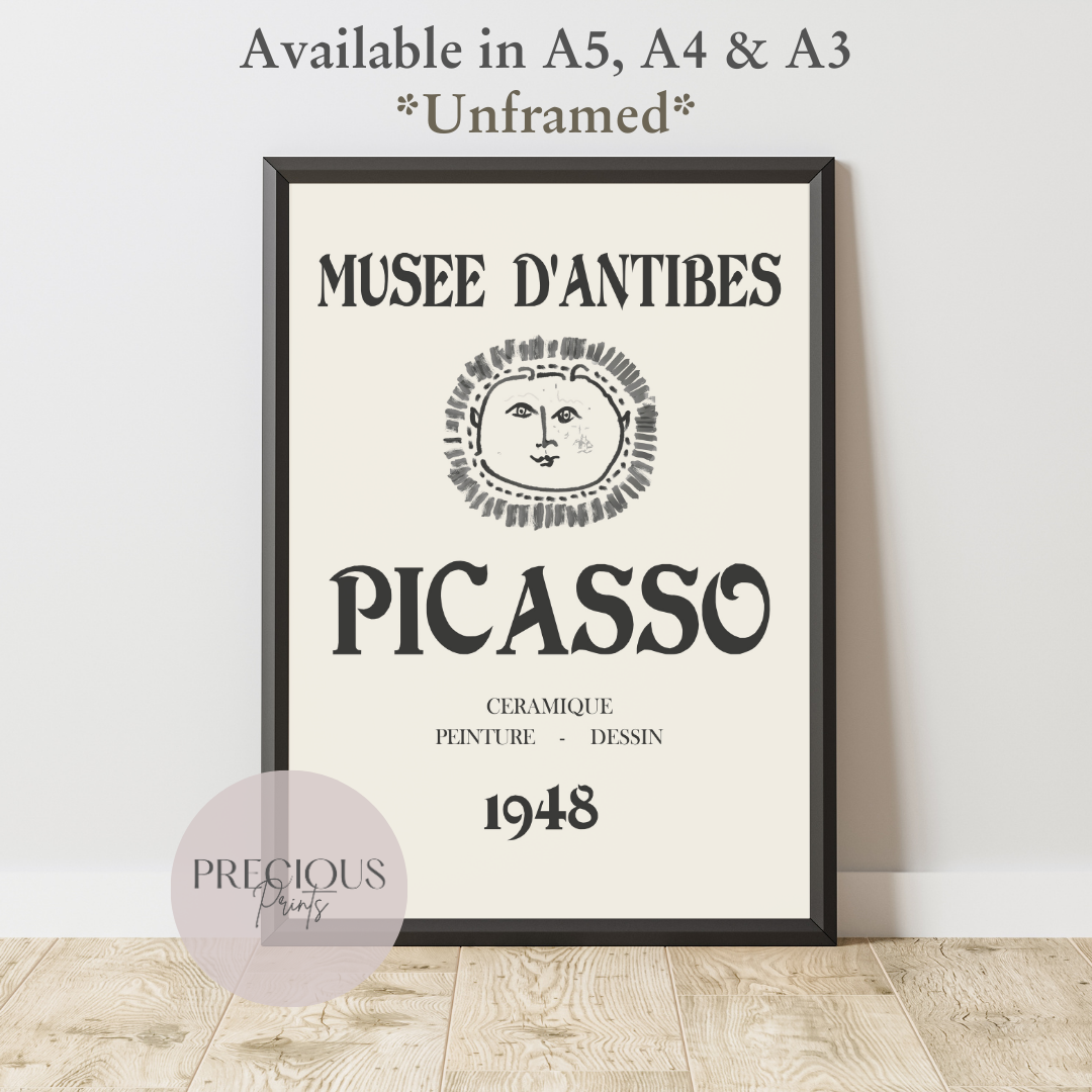 Picasso Musee D'Antibes Print / Picasso Exhibition Poster / Dessin 1948