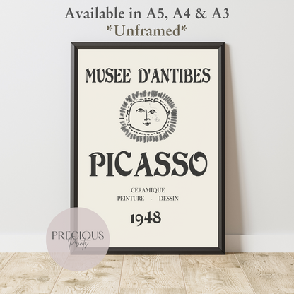 Picasso Musee D'Antibes Print / Picasso Exhibition Poster / Dessin 1948