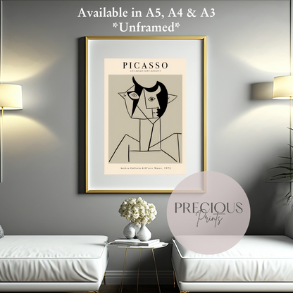 Picasso Anthea Galleria 1972 Exhibition Print / Vintage Gallery Wall Art