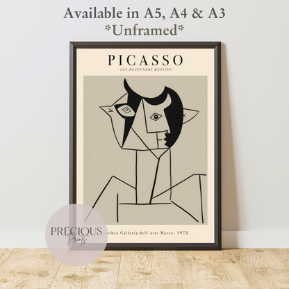 Picasso Anthea Galleria 1972 Exhibition Print / Vintage Gallery Wall Art