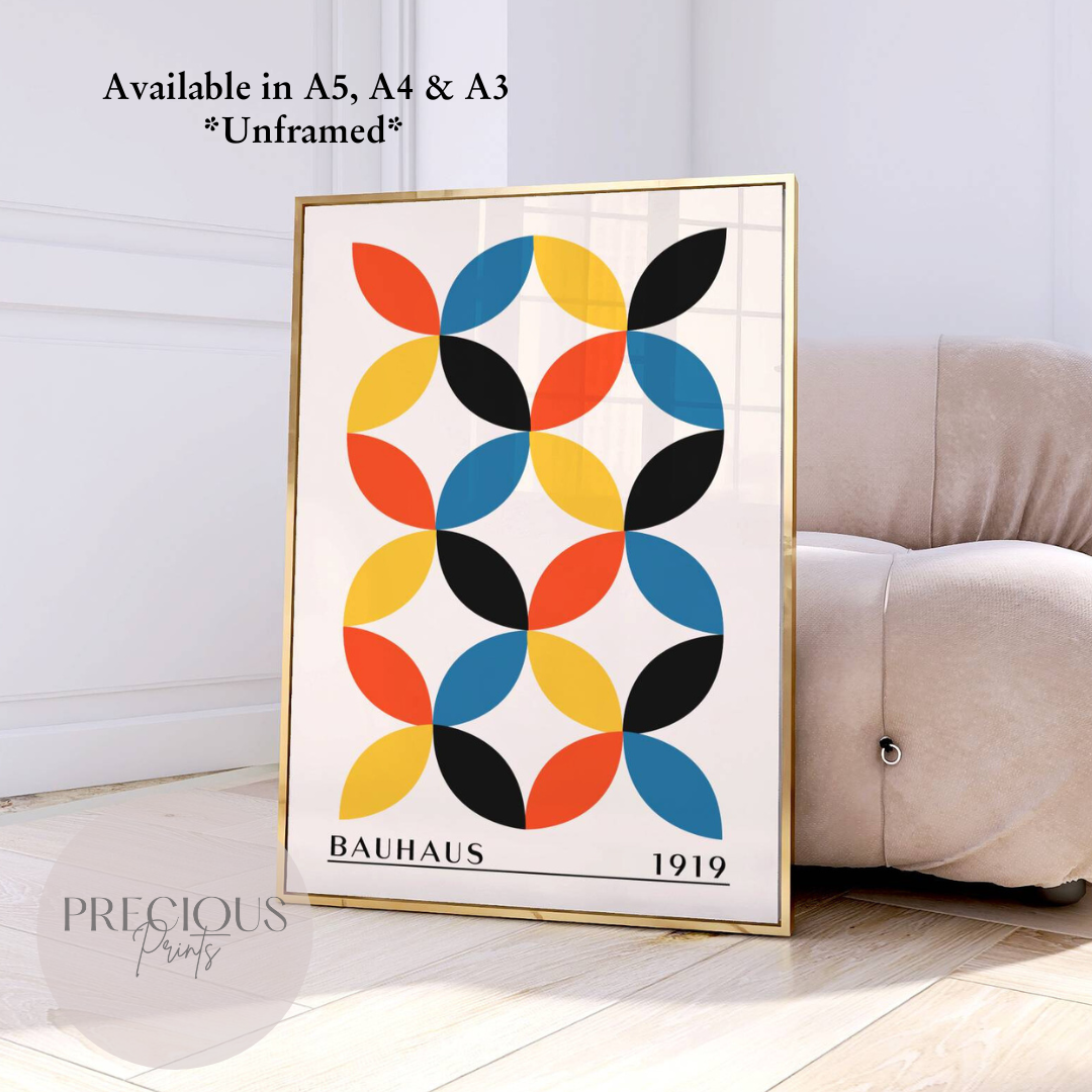 Colourful Textured Bauhaus Art Print A5 A4 A3 Art Exhibition Poster