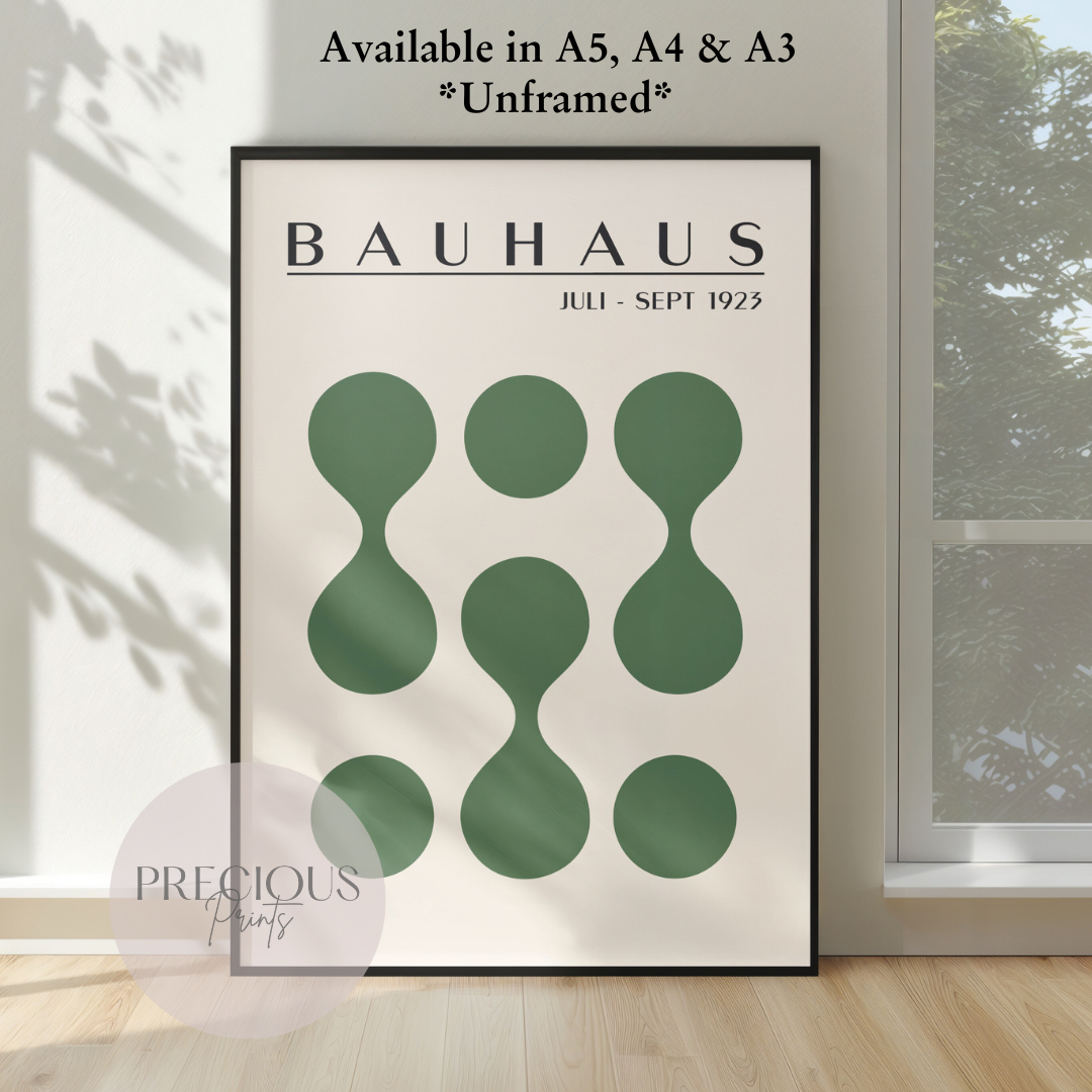 Sage Green Bauhaus Print A5 A4 A3 Art Exhibition Sage Green Poster