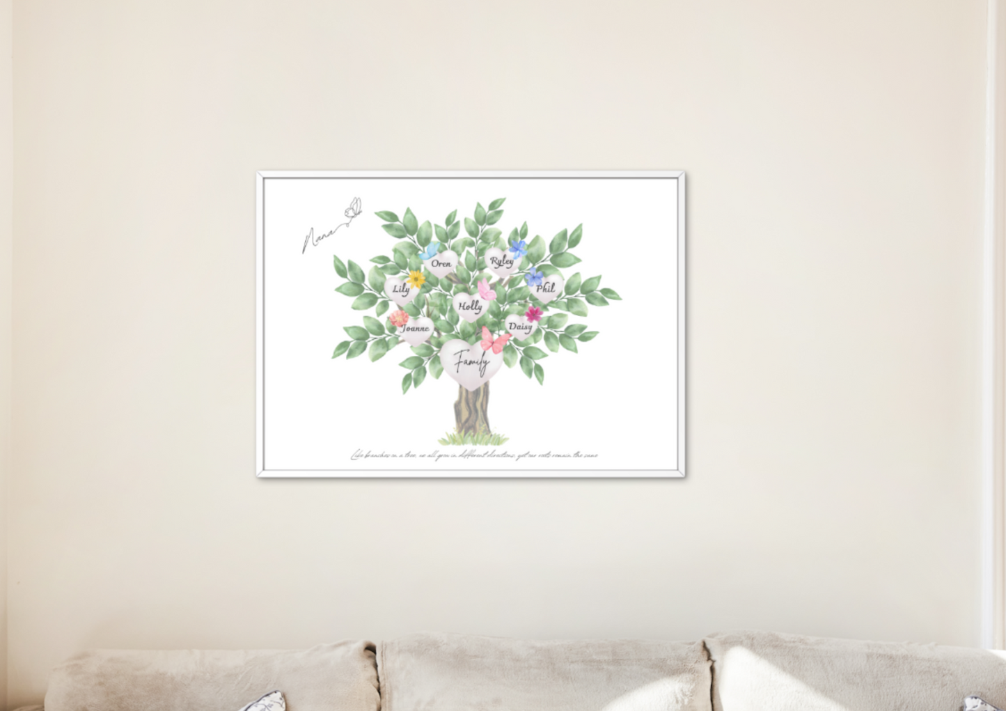 Personalised Family Tree / Mothers Day / Grandma's Day / Family Print A5 A4 A3