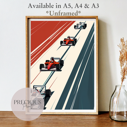 Formula 1 Race Car Wall Art Print Poster / A5 A4 A3 Unframed Classic Cars