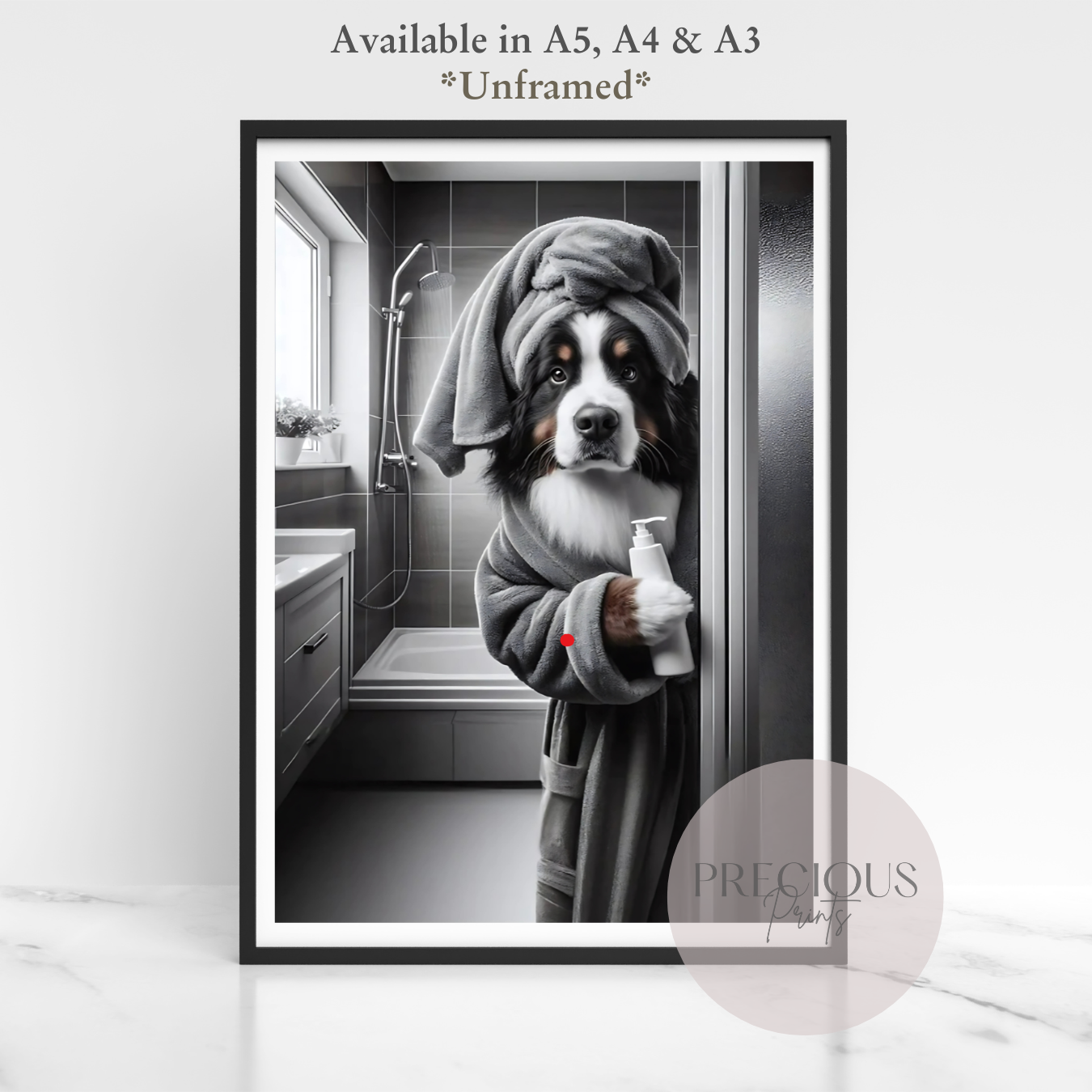 Bernese Mountain Dog Wall Art / Funny Wall Art / Funny Prints / Bathroom Humour