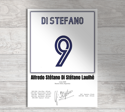 Di Stefano Football Stats Print / Football Legends Poster / Football Gift