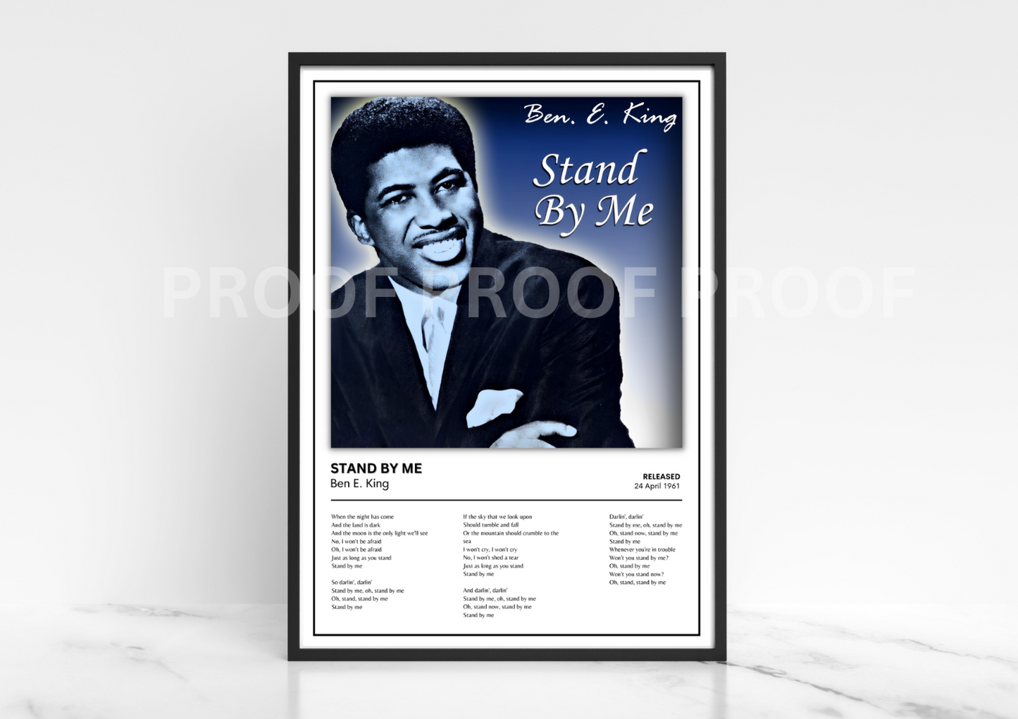 Ben E King Stand By Me Album Single Cover Poster / Music Poster