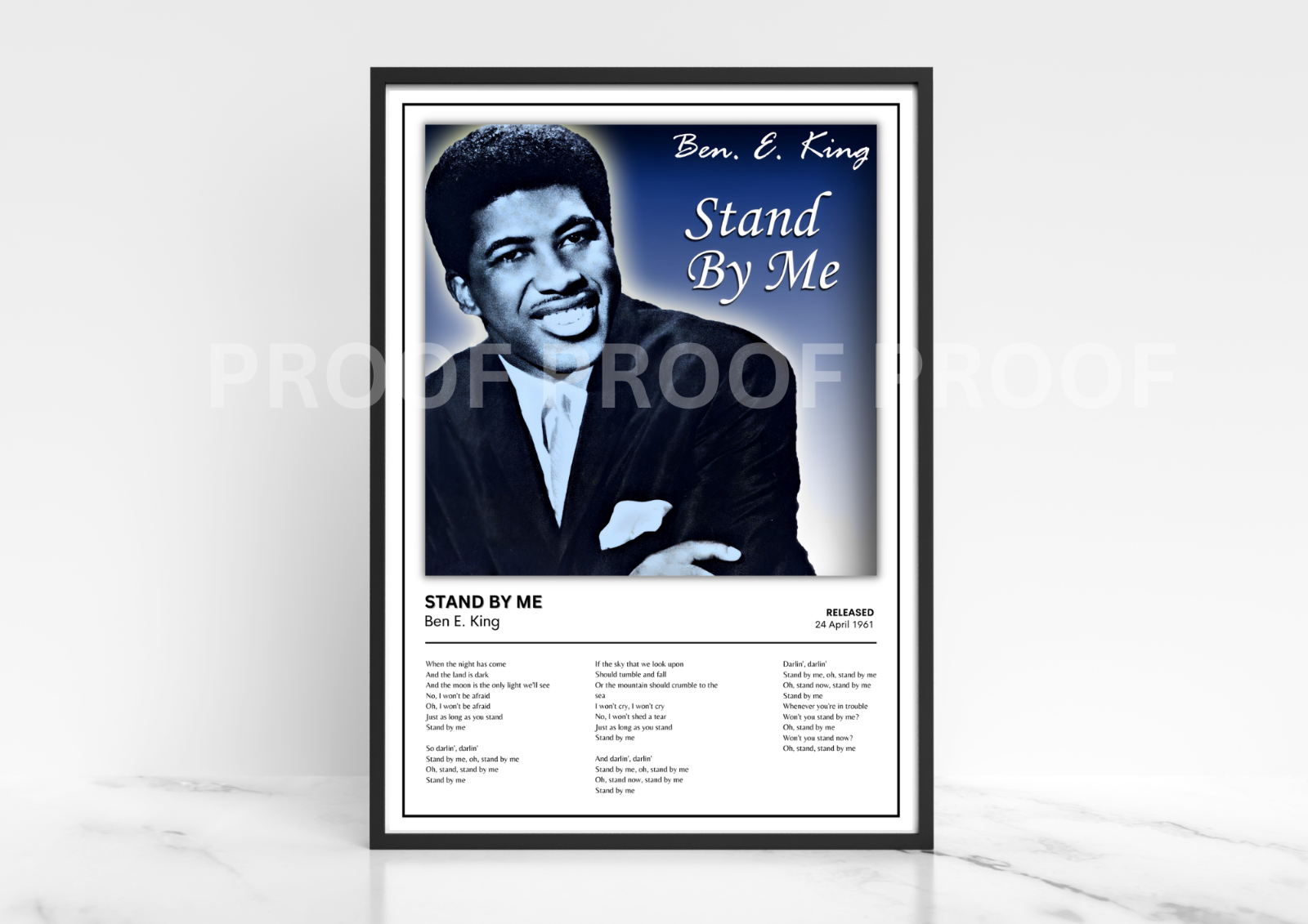 Ben E King Stand By Me Album Single Cover Poster / Music Poster