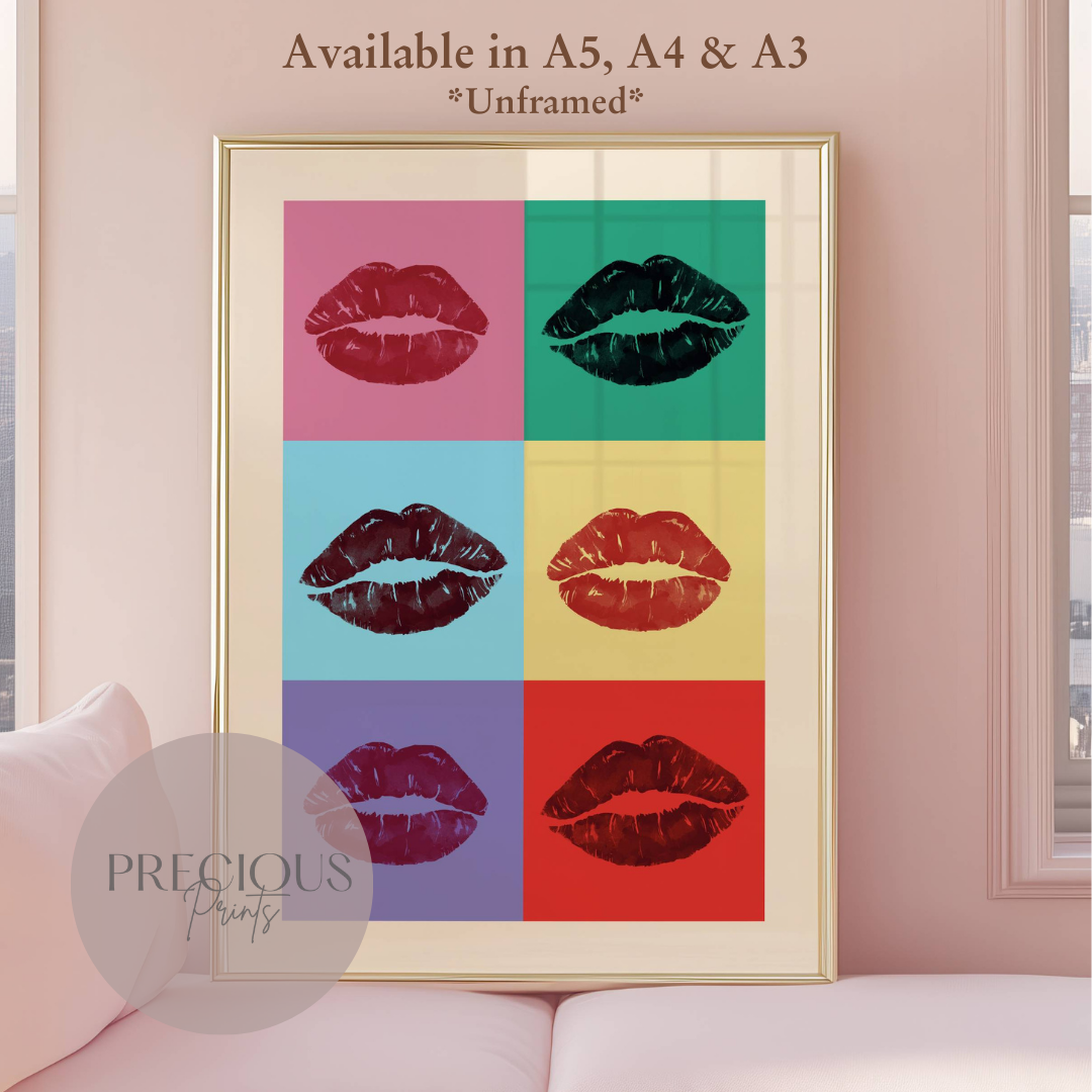 Lip Colourful Pop Art Poster / Preppy Poster / A5 A4 A3 / Unframed
