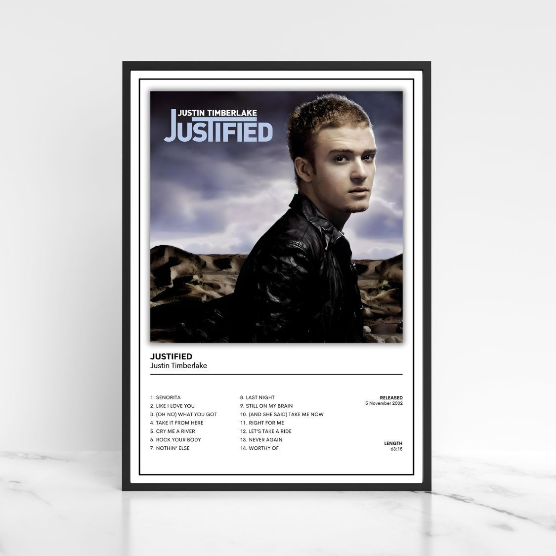 Justin Timberlake Album Cover Poster / A5 A4 A3 The Full Collection