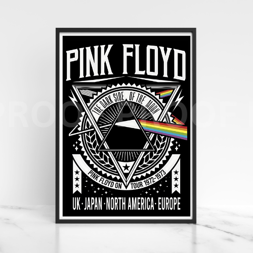 Pink Floyd Dark Side of the Moon Tour Poster 1972-1973 A5 A4 A3